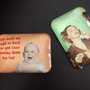 Glass funny saying paperweights (set of 2)